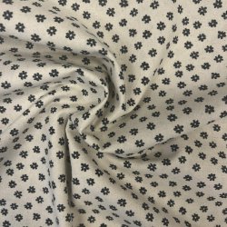 Bomuldsstof med sm� vintage blomster sort pr. 0,25 m.