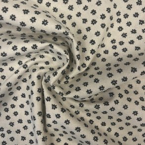 Bomuldsstof med sm vintage blomster sort pr. 0,25 m.
