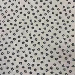 Bomuldsstof med sm� vintage blomster sort pr. 0,25 m.