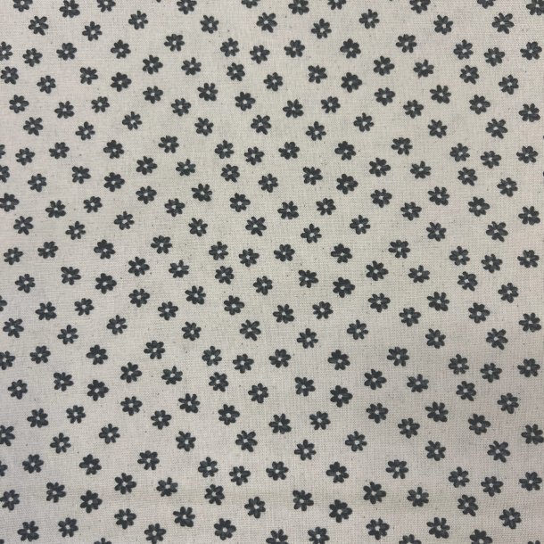 Bomuldsstof med sm� vintage blomster sort pr. 0,25 m.