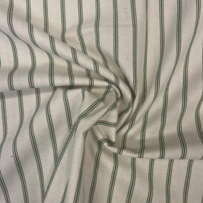 Bomuldsstof med vintage striber grn - pr. 0,25 - udsolgt