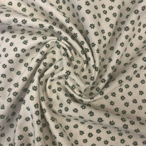 Bomuldsstof med sm vintage blomster grn pr. 0,25 m.