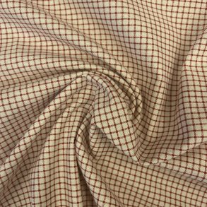 Bomuldsstof med vintage tern bordeaux pr. 0,25 m.