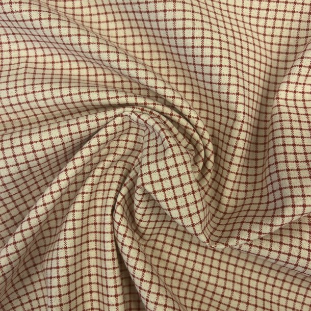 Bomuldsstof med vintage tern bordeaux pr. 0,25 m.