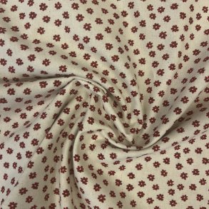 Bomuldsstof med sm vintage blomster bordeaux pr. 0,25 m.