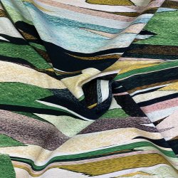 Viskosestof med grafisk mnster i farver - pr. 0,25 m