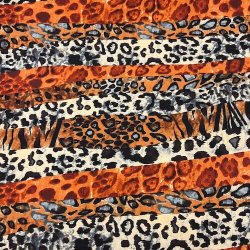Polyester med leopardprint i flere farver pr. 0,25 m.