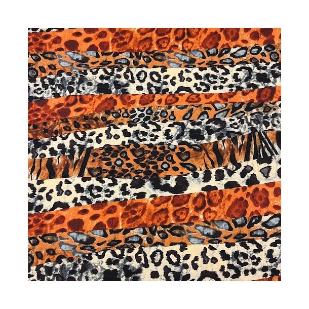 Polyester med leopardprint i flere farver pr. 0,25 m.