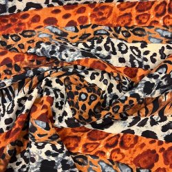 Polyester med leopardprint i flere farver pr. 0,25 m.