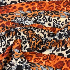 Polyester med leopardprint i flere farver pr. 0,25 m.