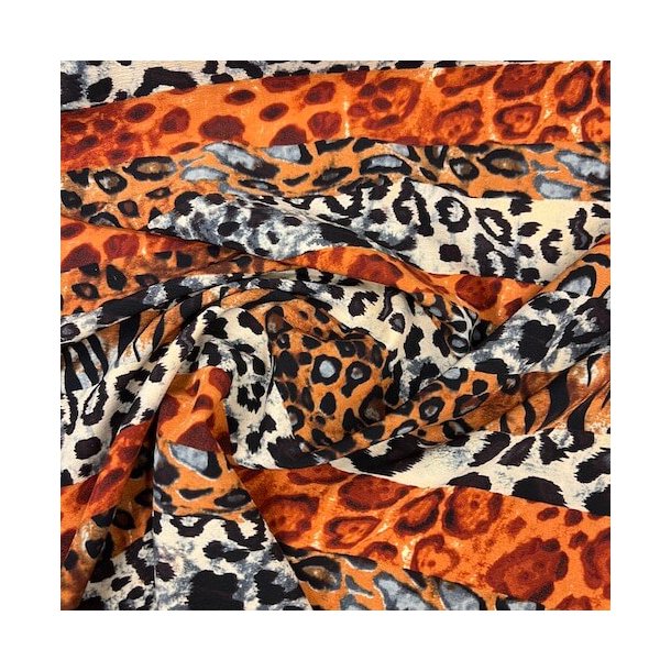 Polyester med leopardprint i flere farver pr. 0,25 m.