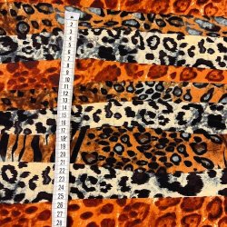 Polyester med leopardprint i flere farver pr. 0,25 m.