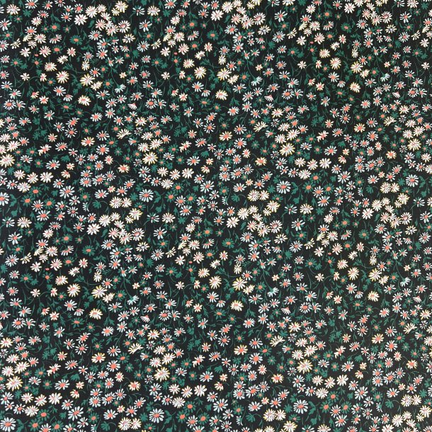 Liberty bomuld med blomster p grn baggrund pr. 0,25 m