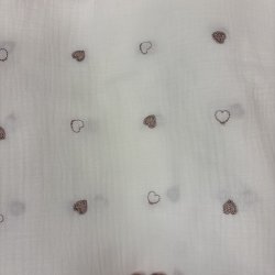Double gauze med hjerter pr 0,24 m