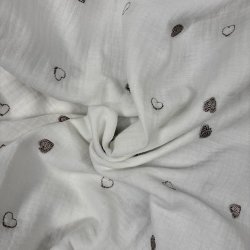 Double gauze med hjerter pr 0,24 m