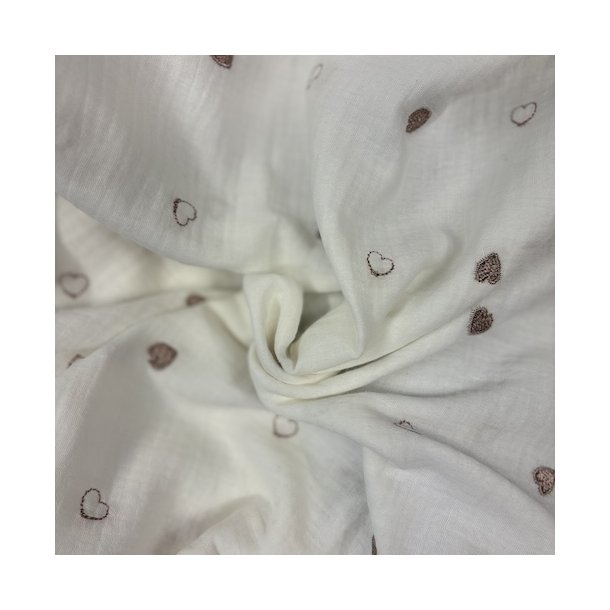 Double gauze med hjerter pr 0,24 m