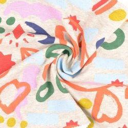 Isoli stof med farvet print - pr. 25 cm