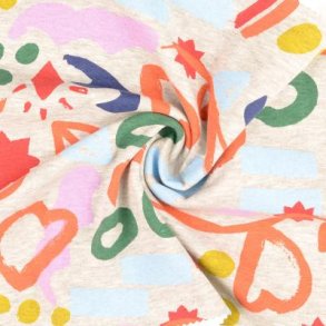 Isoli stof med farvet print - pr. 25 cm