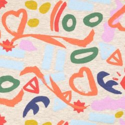 Isoli stof med farvet print - pr. 25 cm