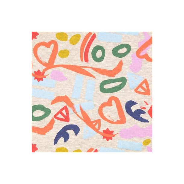 Isoli stof med farvet print - pr. 25 cm