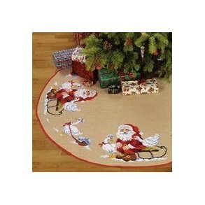 Juletrstppe med julemand og gs. Permin - pr. stk.