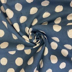 Kokka lrred i hr i bl med prikker - pr. 0,25m