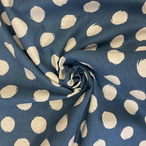 Kokka lrred i hr i bl med prikker - pr. 0,25m