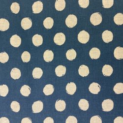 Kokka lrred i hr i bl med prikker - pr. 0,25m