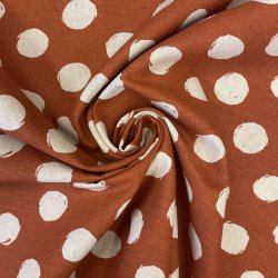 Kokka lrred i hr i Brndt orange med prikker - pr. 0,25m