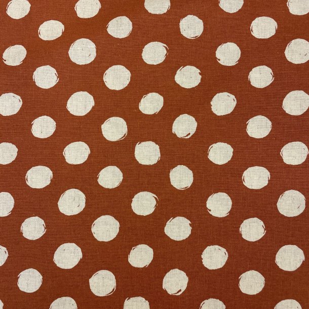 Kokka lrred i hr i Brndt orange med prikker - pr. 0,25m