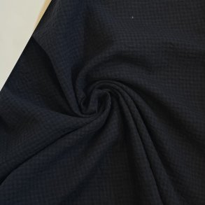 Seersucker fra Kokka med sm� tern i sort/navy - pr. 0,25 meter