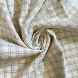 Seersucker fra Kokka med store tern i beige - pr. 0,25 meter