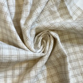 Seersucker fra Kokka med store tern i beige - pr. 0,25 meter
