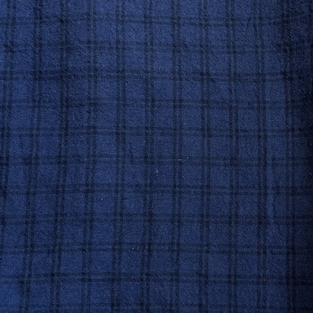 Seersucker fra Kokka med store tern i sort/navy - pr. 0,25 meter