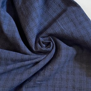 Seersucker fra Kokka med store tern i sort/navy - pr. 0,25 meter