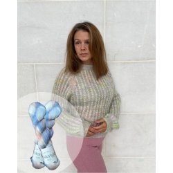 Twist and Shout Sweater strikkekit fra PopKnit i H�ndfarvet mohair