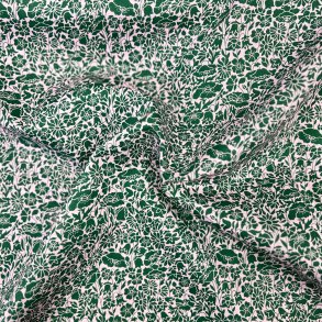 Liberty bomuld grnne blomster p lyserd baggrund  - pr. 0,25 meter 