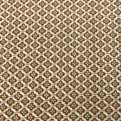 Liberty Stof med striber og blomster i pink og camel p� hvid baggrund pr 0,25 m