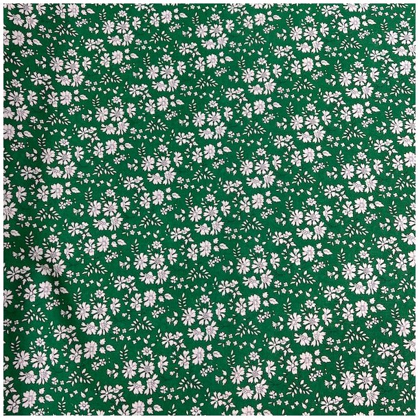 Liberty bomuld med capel blomster i grn - pr. 0,25 meter