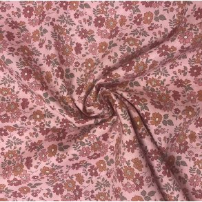 Liberty bomuld med blomster p� lyser�d baggrund pr. 0,25 m