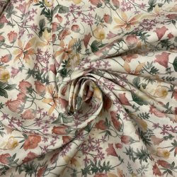 Liberty med vilde blomster i alle farver p� r�hvid baggrund.pr 0,25 m