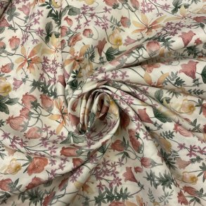 Liberty med vilde blomster i alle farver p� r�hvid baggrund.pr 0,25 m