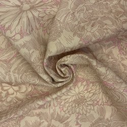 Liberty bomuld med store hvide blomster p lyserd baggrund pr. 0,25 m