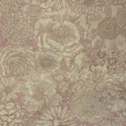 Liberty bomuld med store hvide blomster p lyserd baggrund pr. 0,25 m