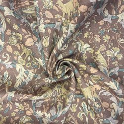 Liberty bomuld med grnne grene p brun baggrund pr. 0,25 m