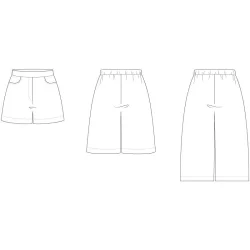 Snitm�nster - Line2Line  - T625 Culotte bukser / shorts med elastik bagp�