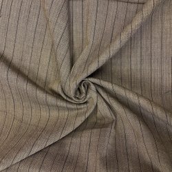 Nlestribet bomuldstof i brun pr. 0,25m