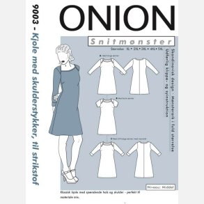 Onion 9003 - Kjole med skulderstykker i plus-st�rrelser. Snitm�nster