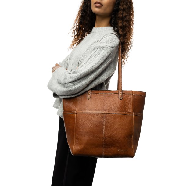 PROJECT 37 � rummelig projekttaske i l�der, Walnut