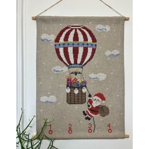 Santas Hot Air Ballon Adventskalender - Broderikit 
